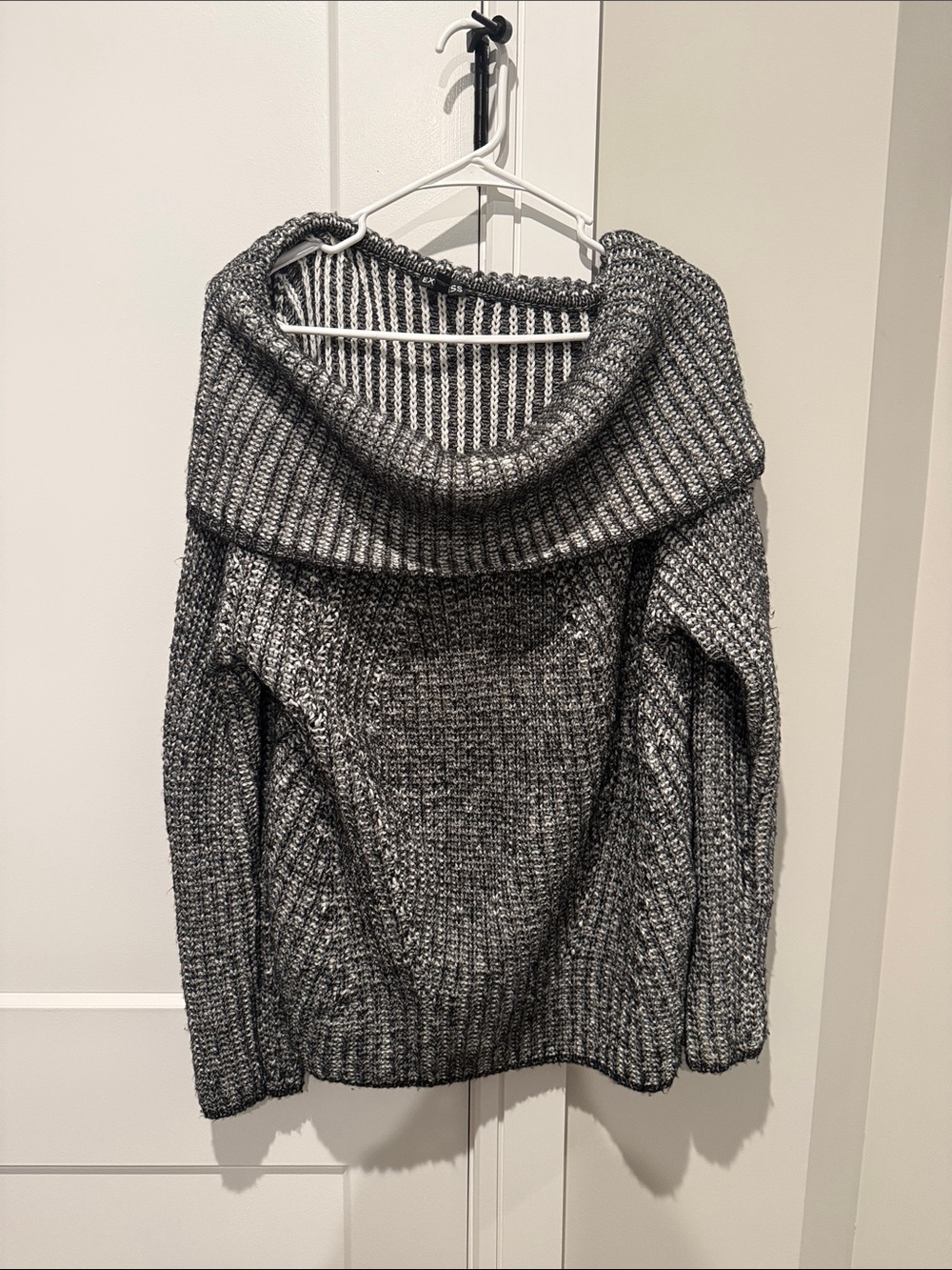 Express Gray Cowl Neck Knit Sweater